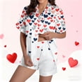 thumbnail image 2 of Tauxra Ensembles de Pyjama Imprimés pour Femmes à Manches Courtes avec Poche pour Femmes, Tenue de Détente à Col Montant Ensemble 2 Pcs, 2 of 8