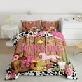 thumbnail image 2 of Manfei Sequin Cowgirl Print Bedding Comforter Set,Rustic Bull Skull Twin Comforter Sets,Farm Horse Cattle Hide Bedding Set For Girl,Breathable Home Decor Reversible,2-Piece, 2 of 8