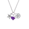 thumbnail image 2 of Delight Jewelry Silvertone Wish Star - Purple Heart Nurse Strong Zoe Necklace, 2 of 4