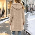 thumbnail image 4 of Ihhxva Women's Cardigan Sweater Hooded Warm Winter Coat Loose Fit Multi-Pockets Long Sleeve Cozy Casual Cold Weather Outings S-2XL, 4 of 8