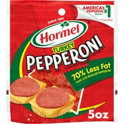 HORMEL Turkey Pepperoni, Pizza Topping,Gluten Free, Original, Refrigerated, 5 oz Plastic Bag