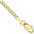 thumbnail image 2 of 14K Solid Yellow Gold 2.2mm Curb Link Chain Bracelet, 2 of 4