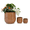 Beige, variant on mdj pottery Ceramic Plant Pots Set of 3, Ribbed Pattern Flower Pots with Drainage Hole, 8/11/14.57 Inch Indoor/Oudoor Planters for Orchid, Pothos, Succulent, Decorative Plant Gifts - Red