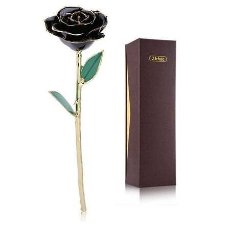 LAFGUR Gold Rose for Women, Love Forever Long Stem Dipped 24k Foil Trim Rose, Best Gift for Valentine's/Mother's/Anniversary/Birthday (Best Time To Trim Beard)