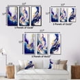 thumbnail image 4 of Designart "Blue and Gold Splatter II" Modern Wall Art Set Of 3 - Abstract Spirals Blue Canvas Set For Living Room Decor, 4 of 6