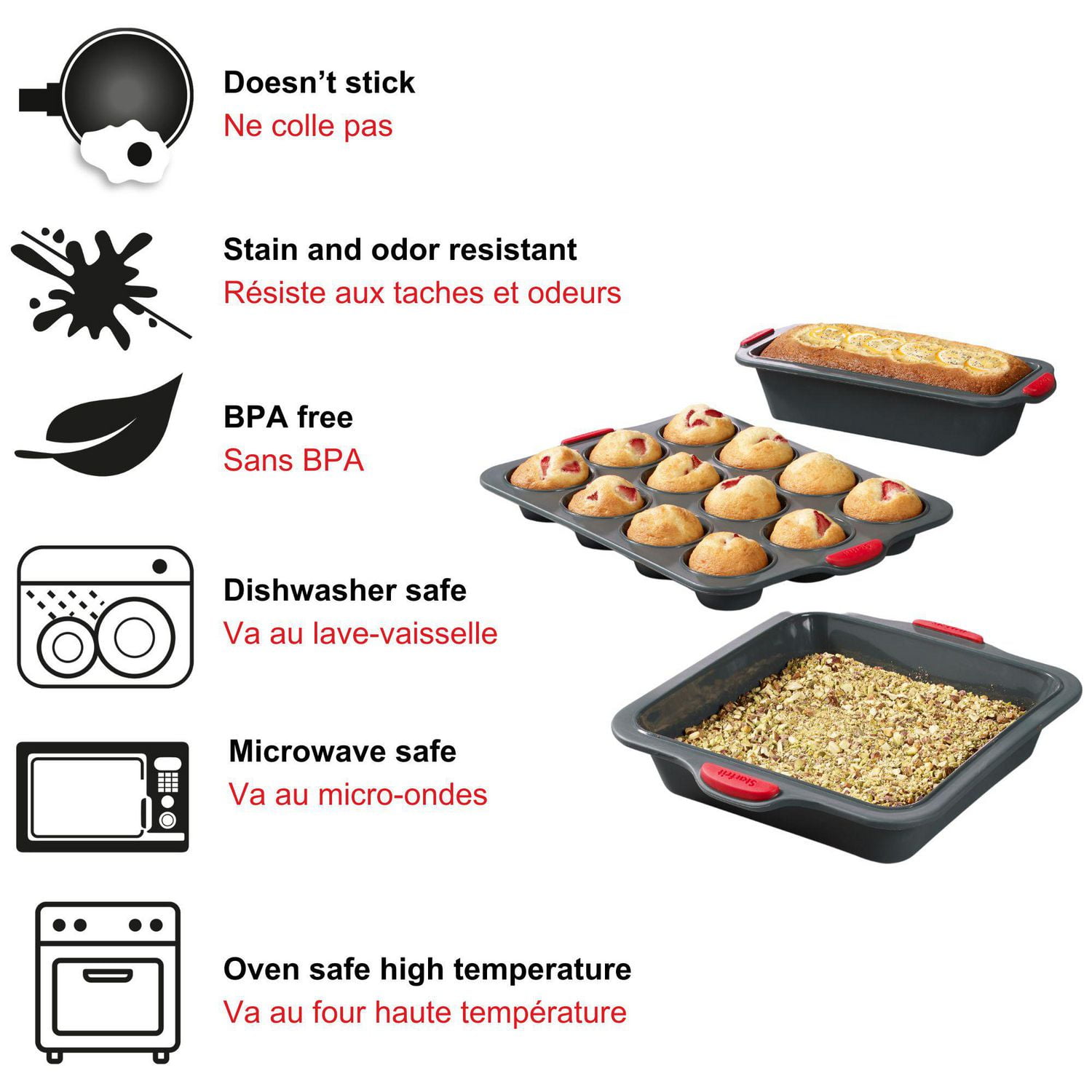 Moule carré en silicone 8" Starfrit Moule à gâteau carré en silicone Starfrit