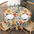 thumbnail image 3 of Pioneer Flower Round Tablecloth 60" X 60",Wrinkle Wipeable Table Cloth for Kitchen Dining Room Picnic Patio Party, 3 of 6