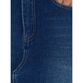 thumbnail image 5 of Women's Long Denim Skirt Elastic Waist Split Back Pockets Maxi Jean Skirts L Deep Blue, 5 of 6