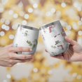 thumbnail image 2 of 12oz Stemless Wine Tumblers White Christmas Snowman Pattern Vacuum Insulated Stainless Steel Travel Tumbler Cups Mug with Lid and Straw for Champaign,Cocktail,Beer with Cleaning Brush, 2 of 5