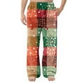 thumbnail image 3 of Garbnen Plaid Flannel Pajama Pants for Men Winter Fluffy Fleece Sleeping Pants for Men with Pockets Wide Leg Elastic Band Pajamas Bottoms, 3 of 7