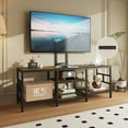 thumbnail image 6 of LUCKLIIFE 59“ TV Stand with Mount and Power Outlet & LED Light, for TVs up to 70", Rustic Brown, 6 of 8