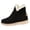 Black, variant on Womens Winter Snow Boots Fuzzy Lined High Top Ankle Booties Suede Round Toe Slip on Thick Sole Outdoor Walking Shoes