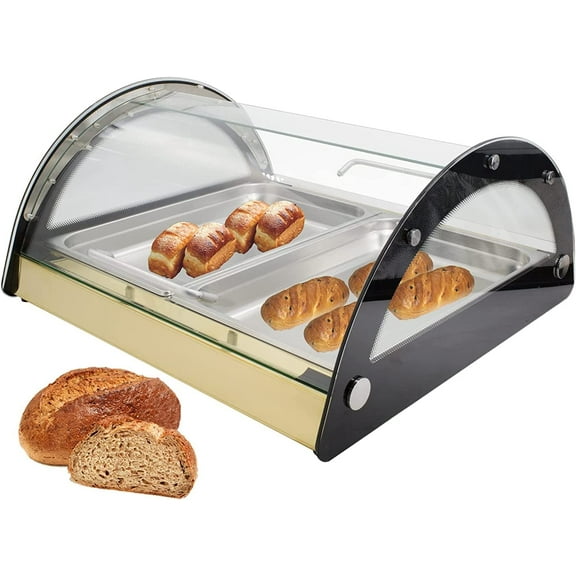 Hakka Commercial Countertop Bakery Display Case Gold 29x22x7 inch