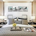 thumbnail image 2 of Gray Wall Art Zen Wall Art Teal Floral Paintings Black and White Decor Zen Stone Sand Pebble Canvas Flower Artwork for Wall Home Decoration Bathroom Wall Decor 12''''x12''''x4pcs, 2 of 6