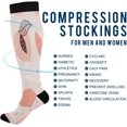 thumbnail image 4 of FREEAMG Cartoon Peach Compression Socks for Women Men, Circulation Knee High Stockings for Running Cycling Medical, 1Pair, 4 of 7