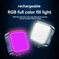 thumbnail image 6 of 2X Mini RGB Full Color Fill Light LED Portable Atmosphere Video Light for SLR Cameras and Video Cameras,2 x fill light,Black, 6 of 7