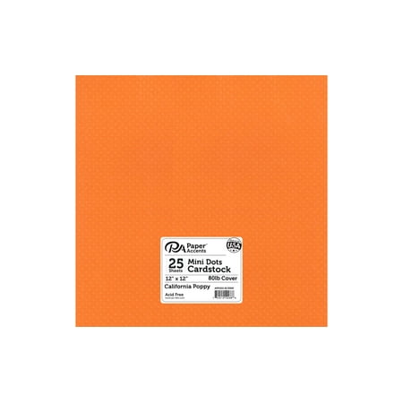 UPC: 0740512104666 | Paper Accents Mini Dot Cardstock 12 x 12  80lb California Poppy 25pc