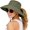 Army Green, variant on Sun Hats for Women Wide Brim Bucket Hat Ponytail, Fishing Hat UPF 50+ Packable for Beach Gardening with Fold-Up Brim