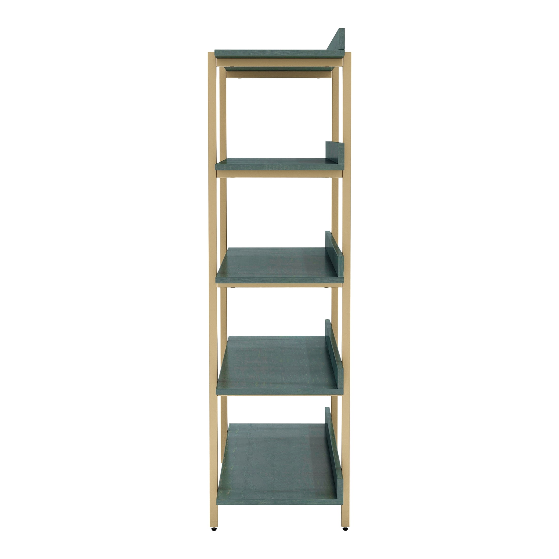 Furniture of America Chane 5-Shelf Bookshelf, Antique Blue