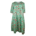 thumbnail image 4 of Fridja Robe Imprimée Ligne A pour Femmes, Col en V, Manches Courtes, 4 of 6