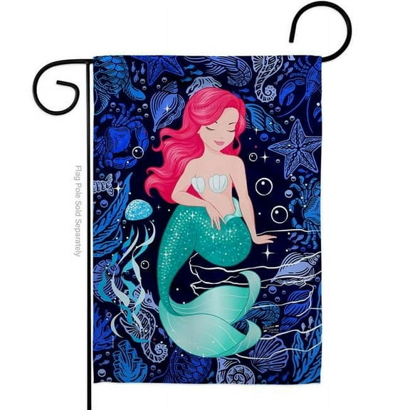 Angeleno Heritage G135622-BO Beautiful Mermaid Animals Sea Creature 13 x 18.5 in. Double-Sided Decorative Vertical Garden Flags for House Decoration Banner Yard Gift