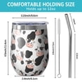 thumbnail image 5 of 12oz Stemless Wine Tumblers White Cow Black Shape Pattern Vacuum Insulated Stainless Steel Travel Tumbler Cups Mug with Lid and Straw for Champaign,Cocktail,Beer with Cleaning Brush, 5 of 5