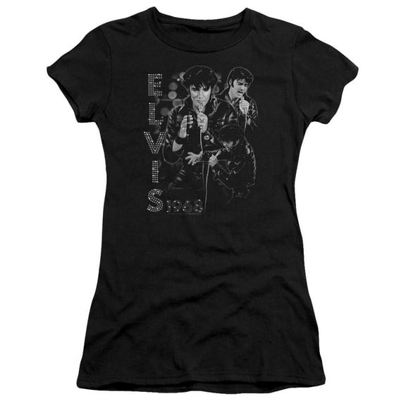 Elvis Presley - Leathered - Juniors Teen Girls Cap Sleeve Shirt - XX-Large