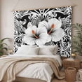 thumbnail image 3 of Black White Spring Floral Large Tapestry for Bedroom Wall Hanging Tapestry, Summer Botanical Modern Ceiling Backdrop Tapestries Poster Blanket Wall Decor for Teens Room Living Room Dorm 86" x 104", 3 of 8