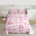 thumbnail image 2 of Homewish Princess Cherry Fruit Full Size Comforter Sets, Kawaii Watercolor Bowknot Bedding Comforter Set, Teens Kids Girls Reversible Bedding Sets, Lightweight Room Decor, 3 Pieces, 2 of 8