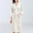 thumbnail image 2 of Gifts for Mom Robes for Women Fluffy House Coat Oversized Kimono Women's Sleepwear Spa Womens Bathrobe White, 2 of 5