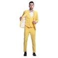 thumbnail image 2 of Men's 3pc Solid Skinny Fit Suit Set with Peak Lapel & Double Breasted Vest, 2 of 4