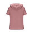 thumbnail image 4 of VSSSJ Men's Short Sleeve Hoodies Button Up Cotton Linen Shirts Casual Hooded Pockets Loose Lightweight Summer Beach Shirt Tops Pink L, 4 of 5
