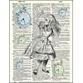 thumbnail image 2 of Alice with Clocks - Dictionary Art Print Printed On Authentic Vintage Dictionary Book Page - 8 x 10.5, 2 of 3