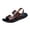 Brown, variant on Men's Beach Sandals Leather Adjustable Buckle Strap Platform Slippers Comfortable Cut out Slides Open Toe Summer Beach Slip on Shoes Brown Size 8