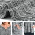 thumbnail image 6 of DARING DIVA Women's Plus Pocket Notch Neck Long Sleeve Blouses 1X Gray, 6 of 6