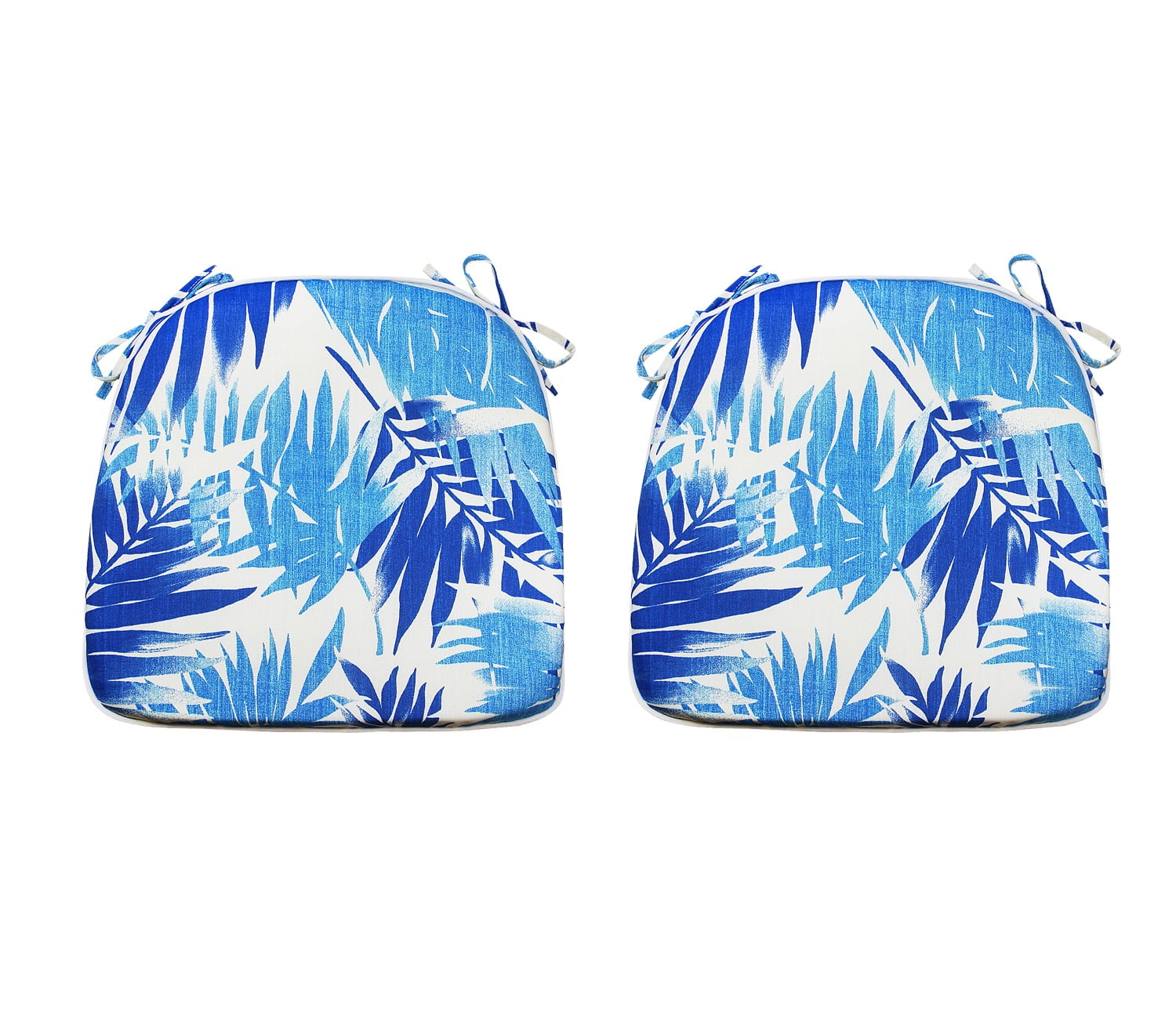 FBTS Prime 16x17 inch AllWeather Blue Leaves Outdoor Seat Pads, Pack
