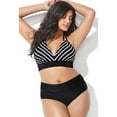 thumbnail image 1 of HAWEE Women's Plus Size Swimwear High Waisted Swimsuits Ruched Tummy Control Bikini Set(L-4XL), 1 of 3