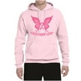 thumbnail image 2 of Wild Bobby, Butterfly Pink Ribbon Faith Hope Love, Breast Cancer Awareness, Unisex Graphic Hoodie Sweatshirt, Light Pink, XX-Large, 2 of 5