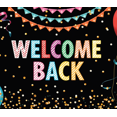 thumbnail image 4 of Welcome Back Banner Colorful Confetti Balloons Decorative Background Party Supplies Event Backdrop Celebration Welcome Banner Photography Props, 4 of 4