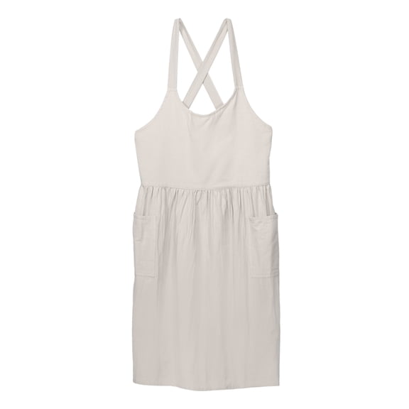 Uxcell Cotton Chef Aprons 85x109cm Cross Back Kitchen Cooking Apron with 2 Pockets Pinafore Dress, Beige