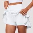 thumbnail image 2 of Women Flared High Waist Skater Skirt A Line Pleated Mini Skirt Stretchy Casual Basic Dance Skirt for Everyday Wear White XL, 2 of 4