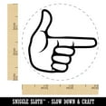thumbnail image 2 of Finger Gun Hand Pointing Self-Inking Rubber Stamp Ink Stamper - Lime Green Ink - Small 3/4 Inch, 2 of 7