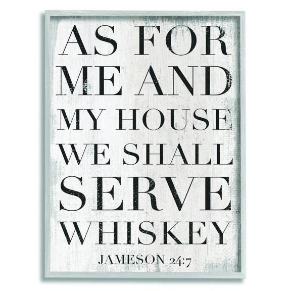 Stupell Industries Serve Whiskey Funny Family Kitchen Word Design Framed Wall Art by Daphne Polselli