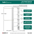 thumbnail image 5 of SuiteSymphony Wood Closet Organizer Starter Kit with Tower and 3 Hang Rods, Shelves, Adjustable, Fits Spaces 5 – 10 ft. Wide, Pure White, 5 of 12