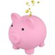 thumbnail image 1 of 1Pc Cute Piggy Bank Plastic Pig Money Bank Adults Piggy Bank Pig Money Box Coin Bank Plastic, 1 of 5