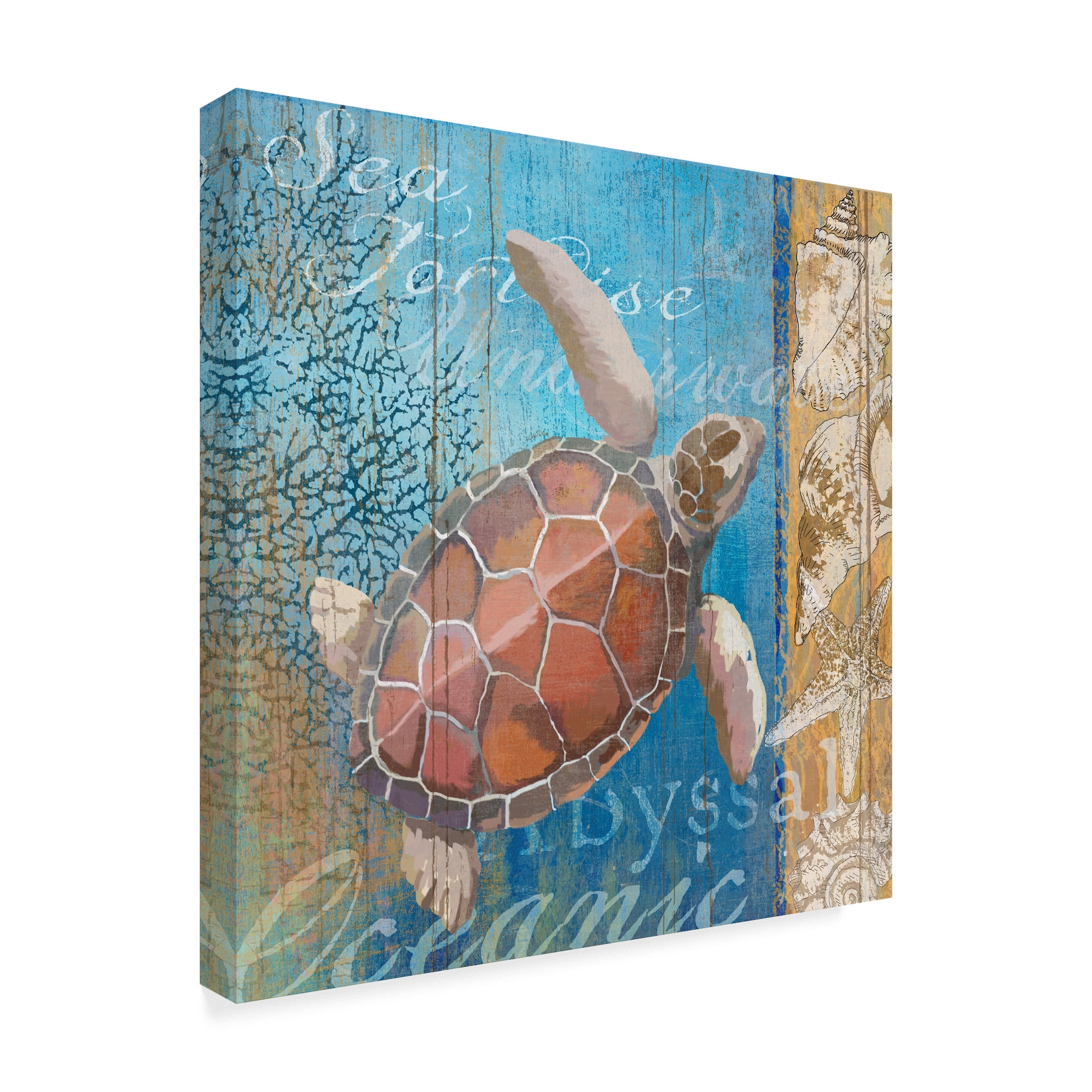 Trademark Fine Art 'Turtle And Sea' Canvas Art by Art Licensing Studio