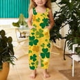 thumbnail image 5 of DGMIOCS Girls St. Patrick's Day Sleeveless Jumpsuit with Pockets Boho Floral Printed Cute Outfits Yellow 9-10Y, 5 of 6