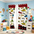 thumbnail image 3 of Erosebridal Cartoon Race Car Kitchen Curtains, Colorful Black Out Curtains Pack of 2 (42x63 Each), Yellow Border, 3 of 5