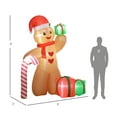 thumbnail image 6 of 8FT Christmas Inflatable Gingerbread Man, Giant Outdoor Christmas Decorations with LED Lights - Holiday Yard Decor for Indoor/Outdoor Party Brown + Polyester, 6 of 9