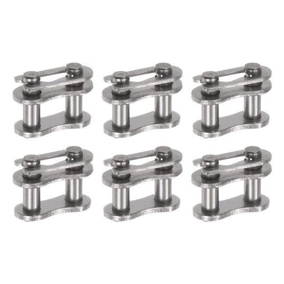 Uxcell 6Pack #35 Conector de enlace de rodillo de cadena 3/8" Pitch de acero inoxidable para cadena 06C